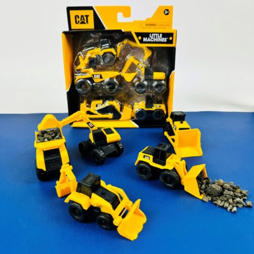 Construction toys. Gifts for Kids. A pack of little machines including dump truck, excavator, loader, bulldozer and back hoe. Perfect for any machine mad child.