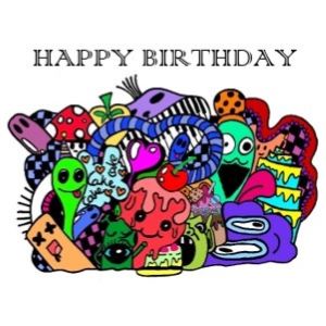 small graffiti birthday card
