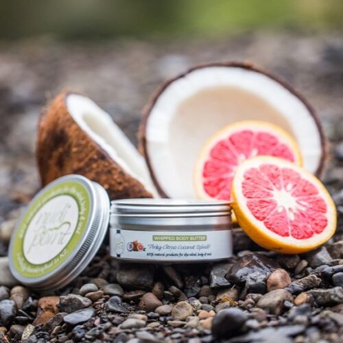 Nudi Point Whipped Body Butter. Pinky Citrus Coconut Splash. Gifts for Her. Gifts for Girls.