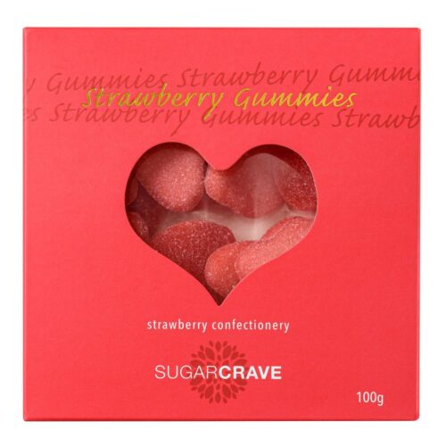 Strawberry Heart Gummies. Gifts for Her. Gifts for Valentines Day.