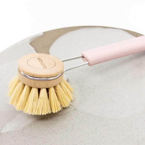 Eco Vask Dish Brush. Pink Handle. Eco Friendly Kitchen Brush.