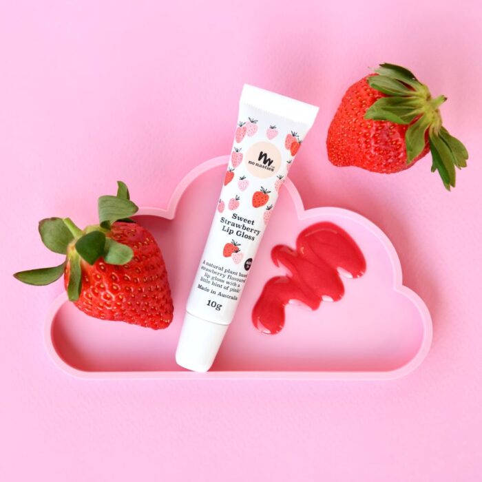 No Nasties Lip Gloss. Sweet Strawberry Lip Gloss. Gifts for Girls.