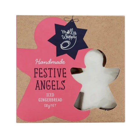 Xmas Gingerbread Festive Angels. Molly Woppy. 120g.